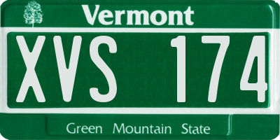VT license plate XVS174