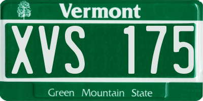 VT license plate XVS175