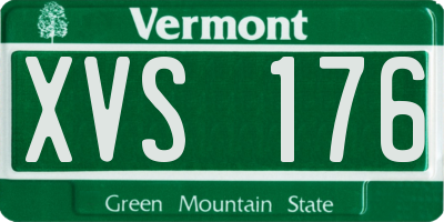 VT license plate XVS176