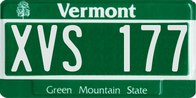 VT license plate XVS177