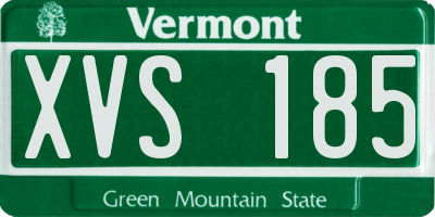 VT license plate XVS185