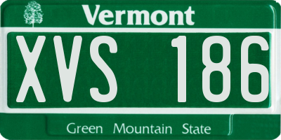 VT license plate XVS186