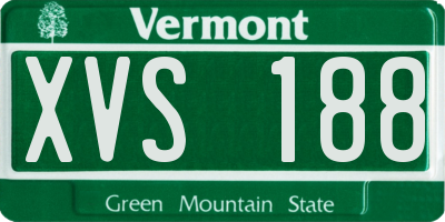 VT license plate XVS188