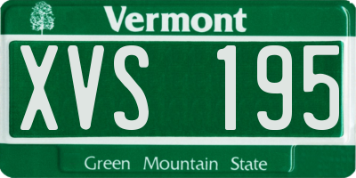VT license plate XVS195