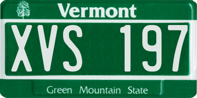 VT license plate XVS197