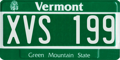 VT license plate XVS199