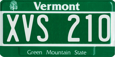 VT license plate XVS210