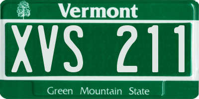 VT license plate XVS211