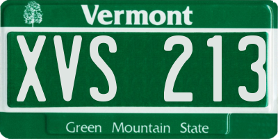 VT license plate XVS213