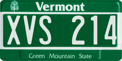 VT license plate XVS214