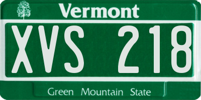 VT license plate XVS218