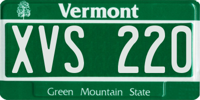 VT license plate XVS220