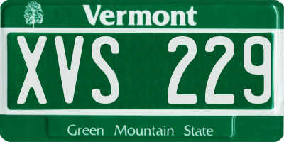 VT license plate XVS229