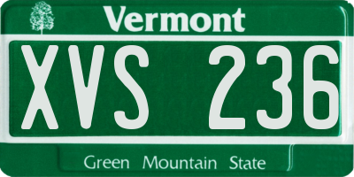 VT license plate XVS236