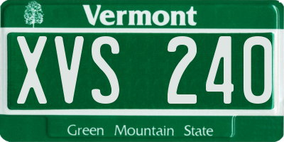 VT license plate XVS240