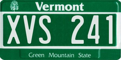 VT license plate XVS241