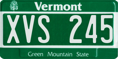 VT license plate XVS245