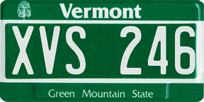 VT license plate XVS246