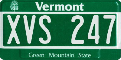 VT license plate XVS247