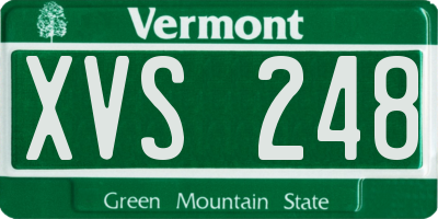 VT license plate XVS248