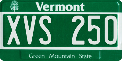 VT license plate XVS250