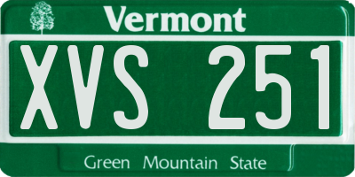 VT license plate XVS251