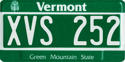 VT license plate XVS252