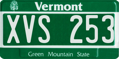 VT license plate XVS253