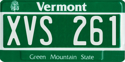 VT license plate XVS261