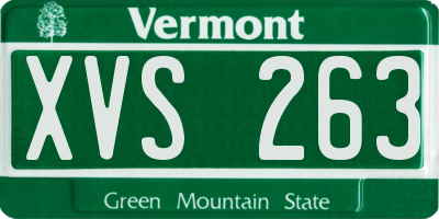 VT license plate XVS263