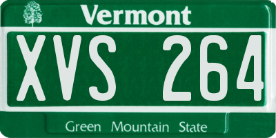 VT license plate XVS264