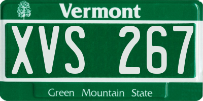 VT license plate XVS267