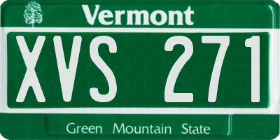 VT license plate XVS271
