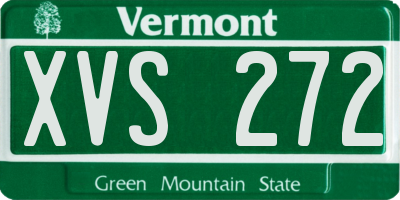 VT license plate XVS272