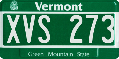 VT license plate XVS273