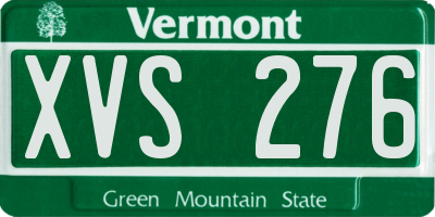 VT license plate XVS276