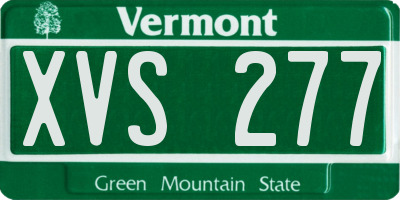 VT license plate XVS277