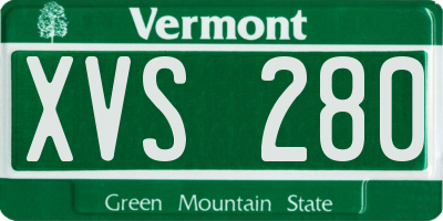 VT license plate XVS280