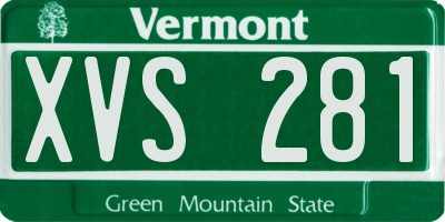 VT license plate XVS281