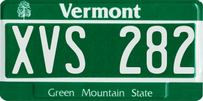 VT license plate XVS282