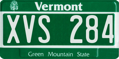 VT license plate XVS284