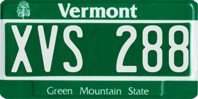 VT license plate XVS288