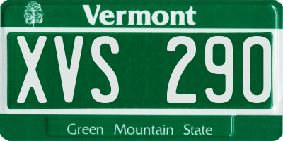VT license plate XVS290