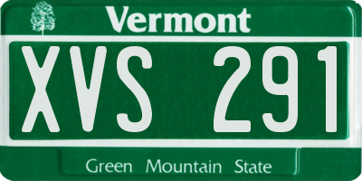 VT license plate XVS291