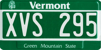 VT license plate XVS295