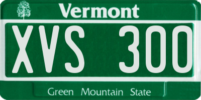 VT license plate XVS300