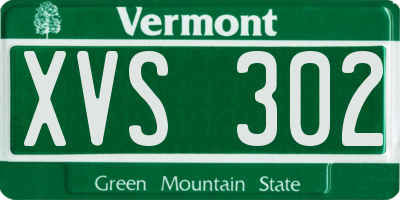 VT license plate XVS302
