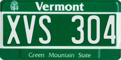 VT license plate XVS304