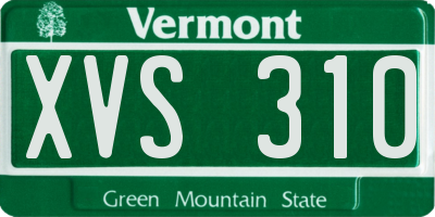 VT license plate XVS310