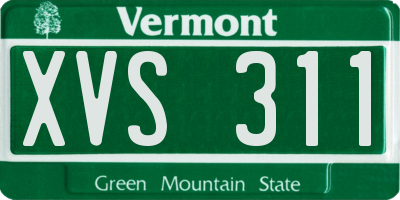 VT license plate XVS311